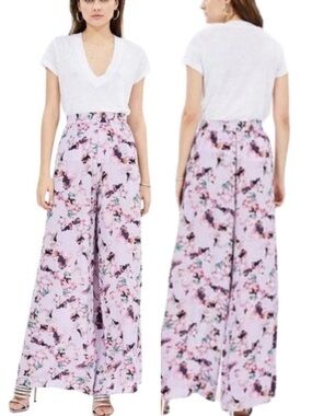 IRO Tany Floral Print Wide Leg Mid Rise Waist Pants Fall Boho Style